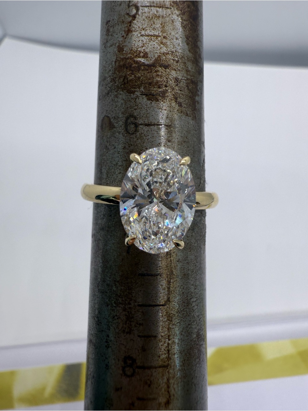 3.00 carat E VS1 oval lab diamond solitaire with hidden halo engagement ring - Picture 5 of 11